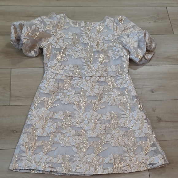 GB girls Other - GB Girls Gold and Cream Floral Dress Size 12
